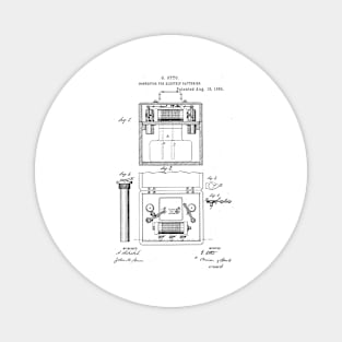 Electric Batteries Connector Vintage Patent Hand Drawing Magnet